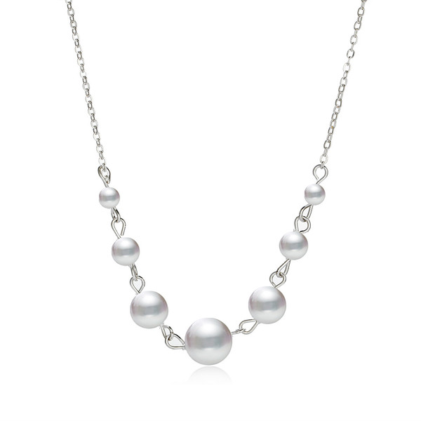 Necklace retro simple pearl single layer necklace neck chain jewelry woman wholesale