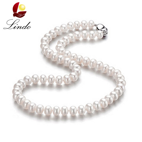 Amazing price AAAA high quality natural freshwater pearl necklace for women 3 colors 8-9mm pearl jewelry 45cm