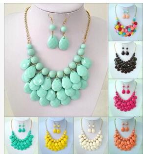 Special Triple Layer Mini Teardrop Clusters Bib Statement Necklace For Girls Free Shipping