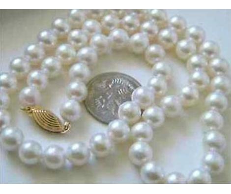 Gorgeous Round 9-10mm Natural South Seas White Pearl Necklace 18inch 14k Gold Clasp