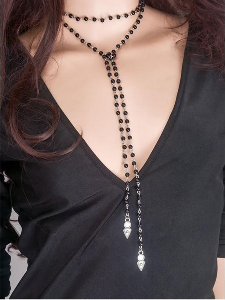 Necklaces Fashion Jewelry Elegant Brief All-match Black/White Imitation Pearls Beaded Necklaces Wholesale Free Shipping SN867