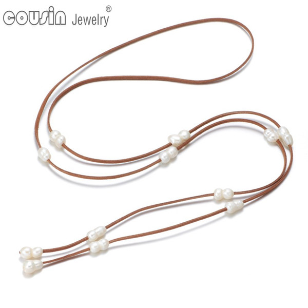 XL0073b New Arrivals Fashion Charms DIY Changeable Pearl Necklace$Bracelet&Anklet Genuine Leather Bead Necklace For Women Jewelry