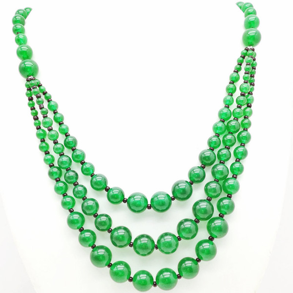 1pcs Round three-layer 4-12m green Dongling Necklace Fashion Jewelry Necklace