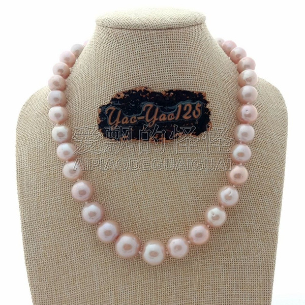 N080146 19'' 11-15MM Purple Keshi Pearl Necklace