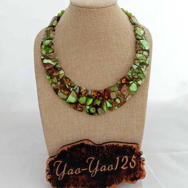 N022946 18'' Green Color Sea Sediment Imperial Jasper Graduated Necklace