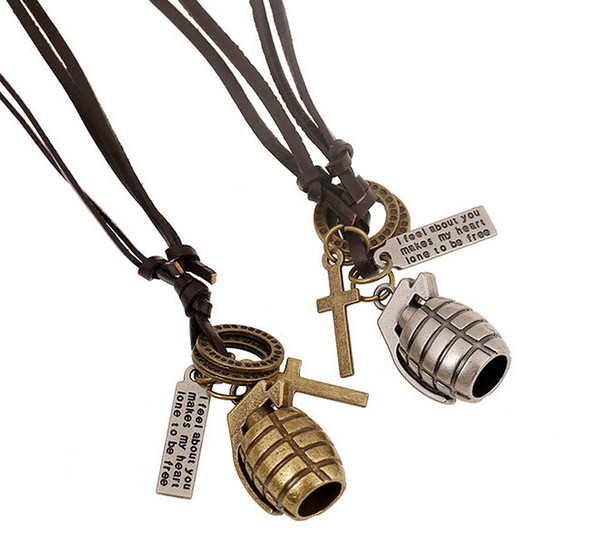 Creative grenade necklace for men and women Alloy Set Korean Quality Designer Fashion Necklace Jewelry Love Fine Jewelry charms Necklaces