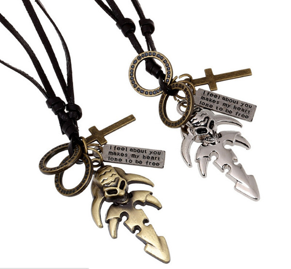 Skull Totem Charms Mens Necklace Fashion Alloy Korean Charm Designer Eternity Necklace Jewelry Sets Love Retro Womens Necklaces For Unisex