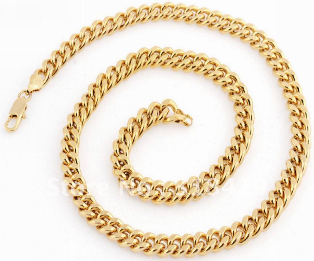 24 Inches 73g 18K Solid Yellow Gold plated Necklace Chain C7 Free Shipping, Solid Gold plated Necklace Chain