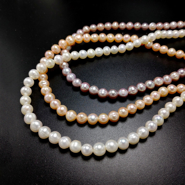 Freshwater Pearl Necklace For Women 7-8mm Necklace Beads Jewelry 42cm Round White/Pink/Purple Pearl Necklace Fashion Jewelry Wedding gift