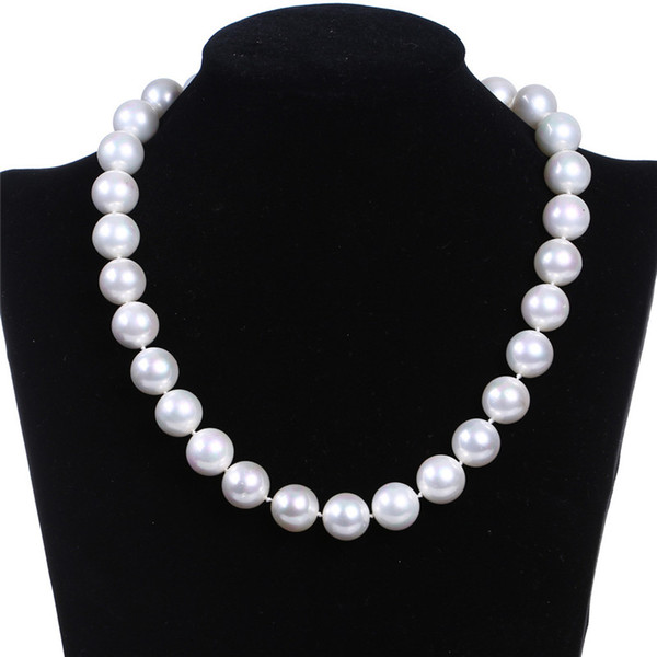 New chic single-strand man-made 6mm pearl bib necklace necklace jewelry gift fashion women's bib chain jewelry WCW103