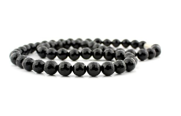 Natural Stone popular jewelry Brazil Faceted red white Black Onyx Fashion Jewelry Charm Women Necklace(beads size: 6mm)