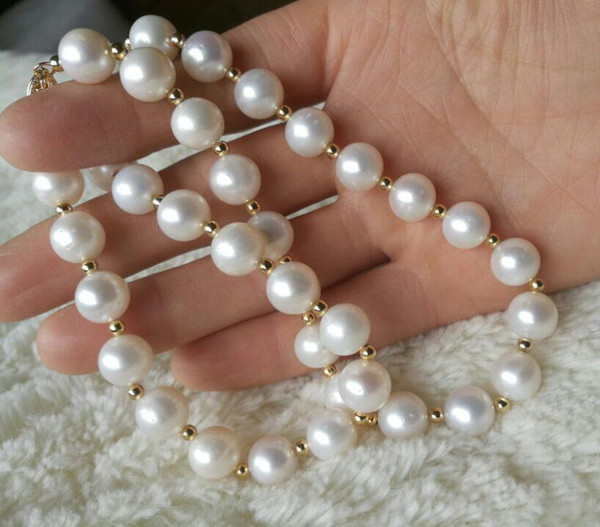 AAA 10-11MM SOUTH SEA GENUINE WHITE PEARL NECKLACE 18