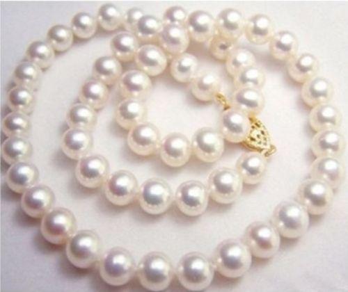 20inch AAA+ 9-10MM SOUTH SEA WHITE PEARL NECKLACE 14K GOLD CLASP