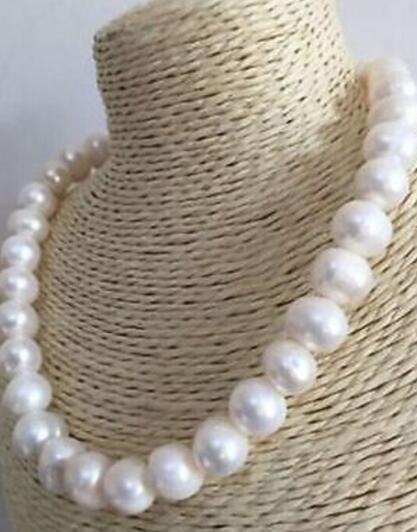 pretty natural baroque 12-11mm south sea white pearl necklace 18