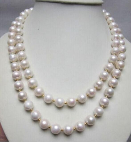 38inch 10-11mm natural south seas white pearl necklace 38inch 14kclasp