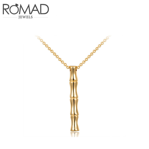 CS07 Party Stylish Bamboo Shape Pendant Necklace Gold Necklace Jewelry For Women Wedding Daily Wearing Ladies Birthday Gift