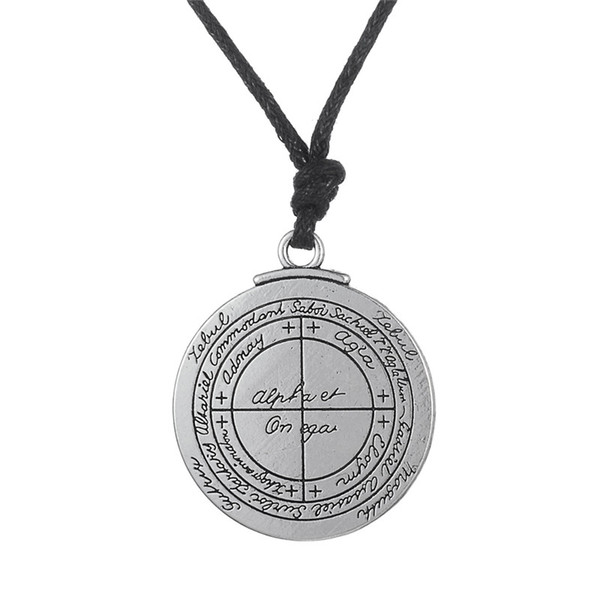 Minimal Double sided Talisman For Good Luck of Solomon Pentacle Seal Pendant Necklace Jewelry wicca Tlisman amulet for man