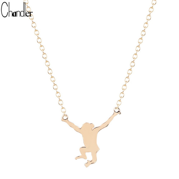 2017 New Arrival Silver Plated Monkey Orangutans Pendant Necklace For Women AnimalColier Metal Alloy Fashion Jewelry Bijoux