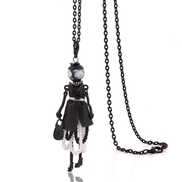 black women's big choker doll necklaces jewelry fashionable DIY handmade beaded necklaces cute & lovely for gifts long chains