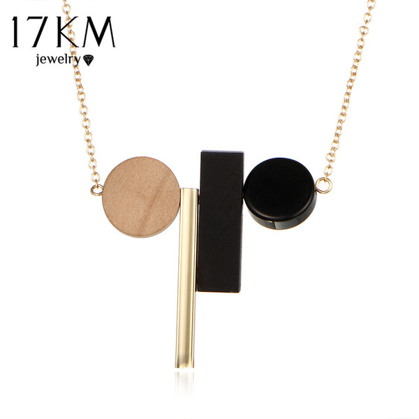 17KM Fashion Minimalist Geometric Ethnic Tassel Statement Choker Necklace Women Rope Black White Wood Beads Brand Maxi Jewelry