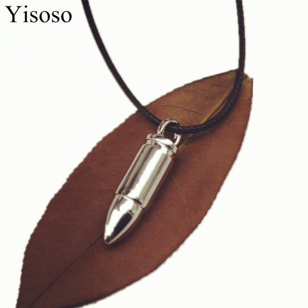 Yisoso Punk Rock Bullet Pendant Necklace For Women titanium steel Cool Necklaces & Pendants For Male Jewelry N008