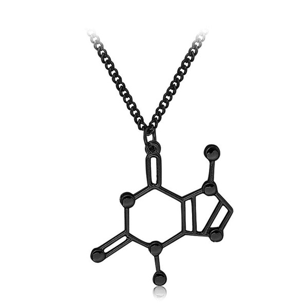 New Arrival Chemical CHOCOLATE Theobromine Molecule Structure Formula Pendant Necklace Gift for Friend For Men Women Wholesale