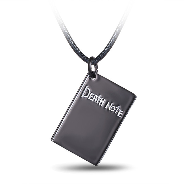 Hot Anime Death Note black book shape pendant&necklace with black leather cosplay jewelry new arrival fashion 2016 trinket