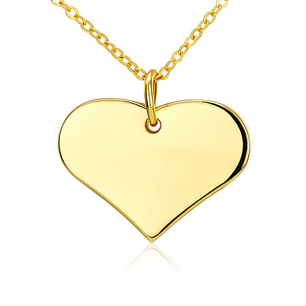 JEXXI New Arrival Shining Label Heart Pendant Necklace for Women Girl's Jewelry Gift Nice Gold color