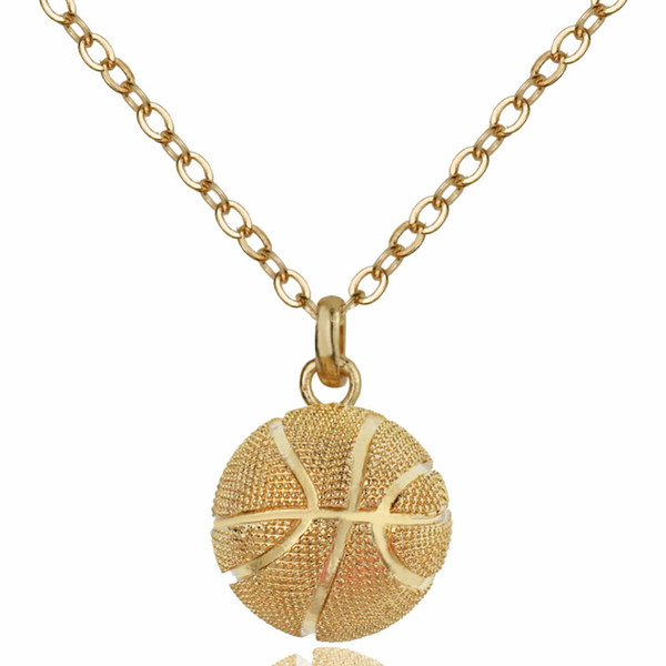 Unique Design Stainless Steel Tiny 3D Basketball Pendant Necklace Silver/Gold-color Silver Football Charms Sport Fans Necklace