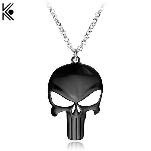 punisher marvel Symbol Pendant Necklace Marvel Superhero punisher marvel Halloween gifts statement long necklace