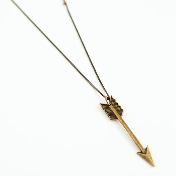 New Summer Jewelry Fashion Charm Gold / Silver plated Long Arrow Pendant necklace For Women Gift