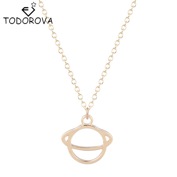 Todorova 2017 New Cute Planet Pendant Necklace Personalized Galaxy Saturn Necklaces Accessories for Women