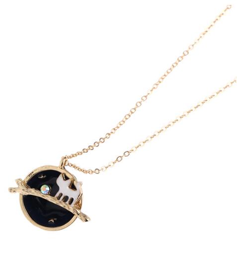 Timlee N147 Grace Fashion Fairy tale Cute Cat Star Planets Pendant Necklaces Wholesale HY