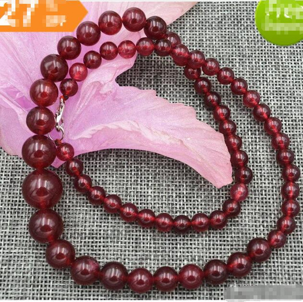 6-14mm Genuine natural ruby gem tower type necklace 18