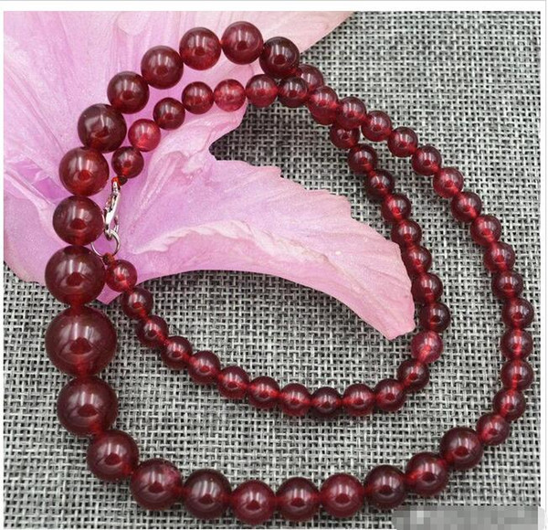 Wholesale - 6-14mm Genuine natural ruby gem tower type necklace 18