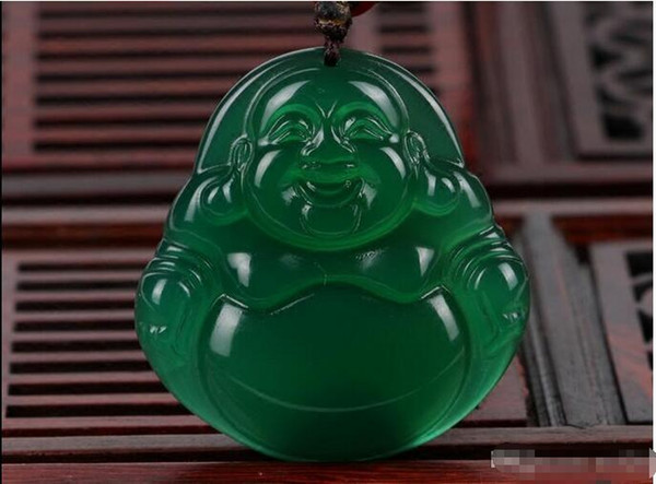 Wholesale - Featured natural agate ice green chalcedony Maitreya pendant pendant female models