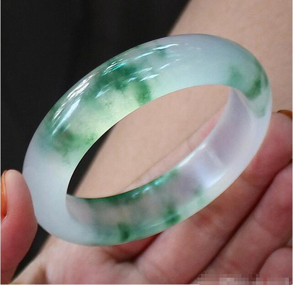 Wholesale - Natural Burma ice floating flower jade jade bracelet female models Special grade A