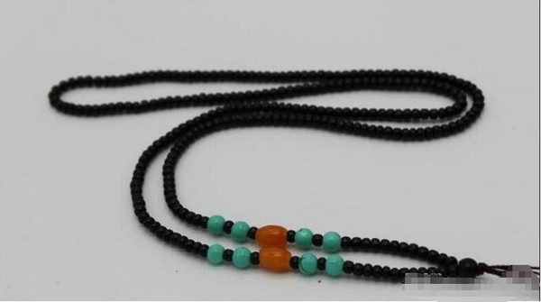 Wholesale - DIY Jewelry Accessories Black Bead Necklace 3mm Pendant with Rope