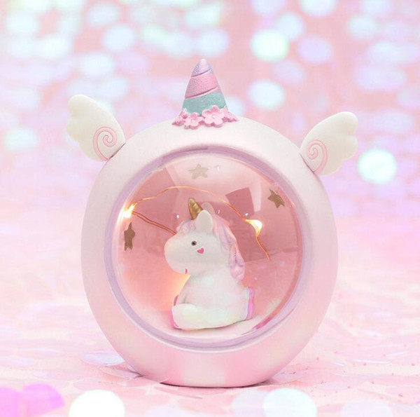 Bedroom creative small table lamp decoration girl heart room layout unicorn star lamp student gift night light