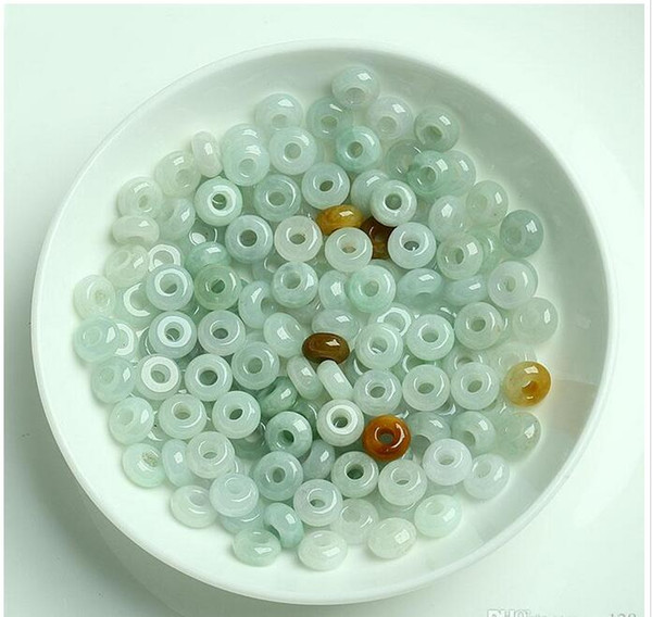 Wholesale - Handmade Jade A cargo diy parts small round jade good head connection ring 10mm jade beads