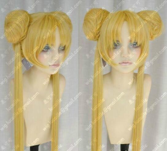 Sailor Moon Tsukino Usagi Cos Wig New Long Warm Blonde Cosplay Party Wigs