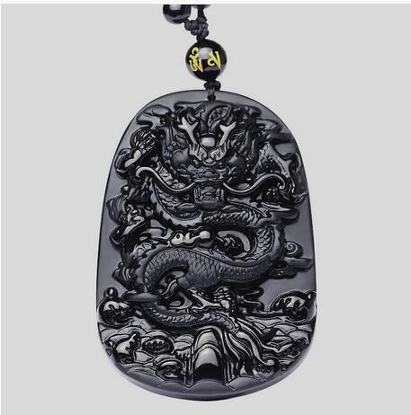 QIANXU Drop Shipping Black Obsidian Dragon Necklace Pendant Jade Pendant Jewelry Fine Jewelry
