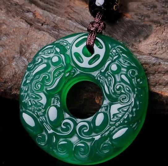 Natural Clear Fine Carved Cute Lucky jade agate Chalcedony Pendant free Necklace Fashion Jewelry for woman and man