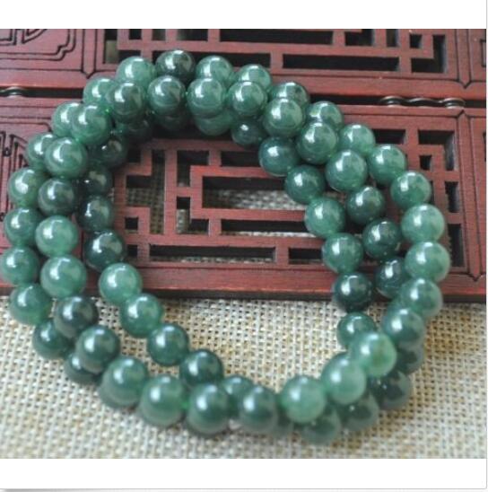 Details about 8mm 100% Natural A green Emerald Jade Pendant ~ Necklace Have certificate 055444
