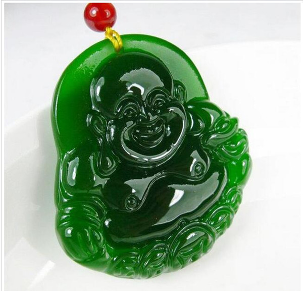 jade Buddha Pendant money and Tian Maitreya Tatu pendant lucky Green Peace