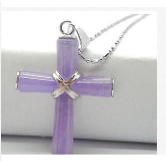 Fashion-New-Purple-Jade-Cross-Pendant-18K-Gold-Plated-Chain-Necklace Fashion-New-Purple-Jade-Cross-Pendant-18K-Gold-Plated-Chain-N