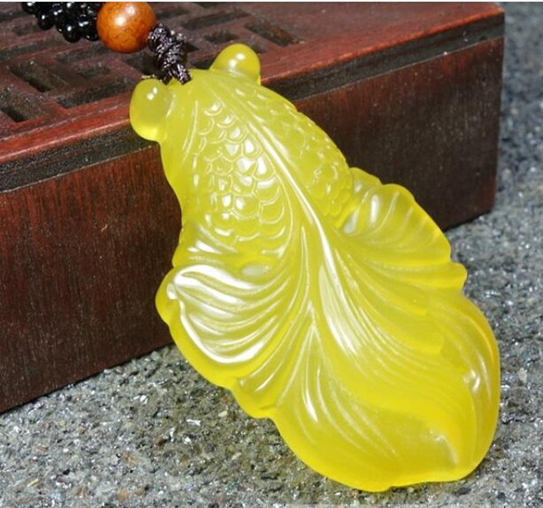 Natural Chalcedony Pendant Boutique Yellow Agate Goldfish Pendant Nationwide Men and women Jade Crafts Wholesale