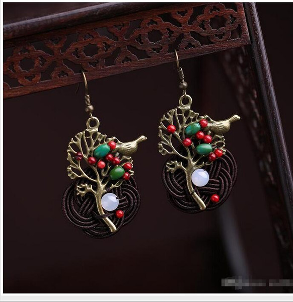 Vintage Style Earrings Classical Earrings China Original Jewelry Exaggerated Pendant Earrings Silver Hook