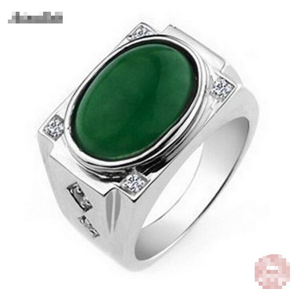 HUTANG NEW Natural Black Jade Cabochon Solid 925 Sterling Silver Ring Gemstone Fine Jewelry Women's Men's Xmas Gift Black Friday