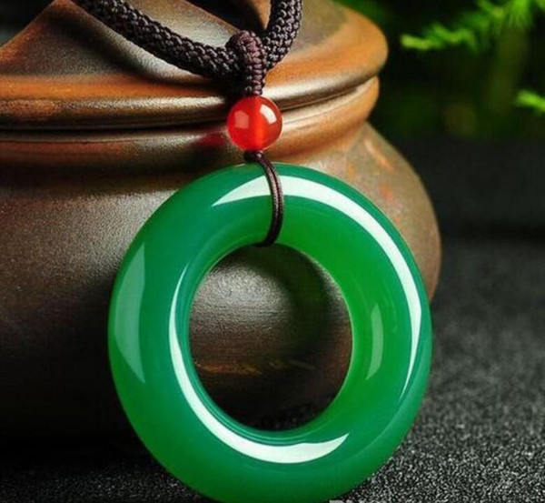 Yu Xin Yuan Fine Jewelry Green Jade Medullary Round Pendant Lucky Blessing Women Men Necklace Gifts Hot 2017